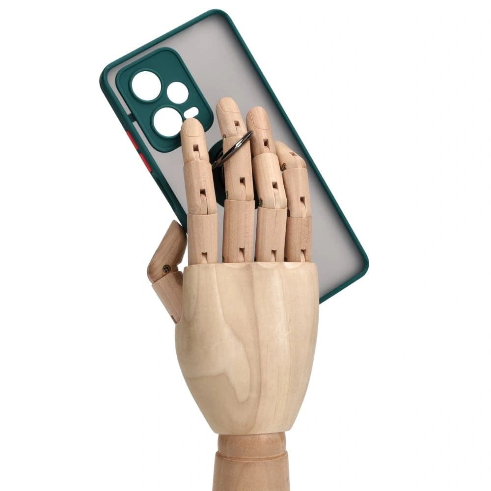 Bizon Case Hybrid Ring Xiaomi Redmi Note 12 Pro+ 5G fumurie cu un cadru verde închis - 8