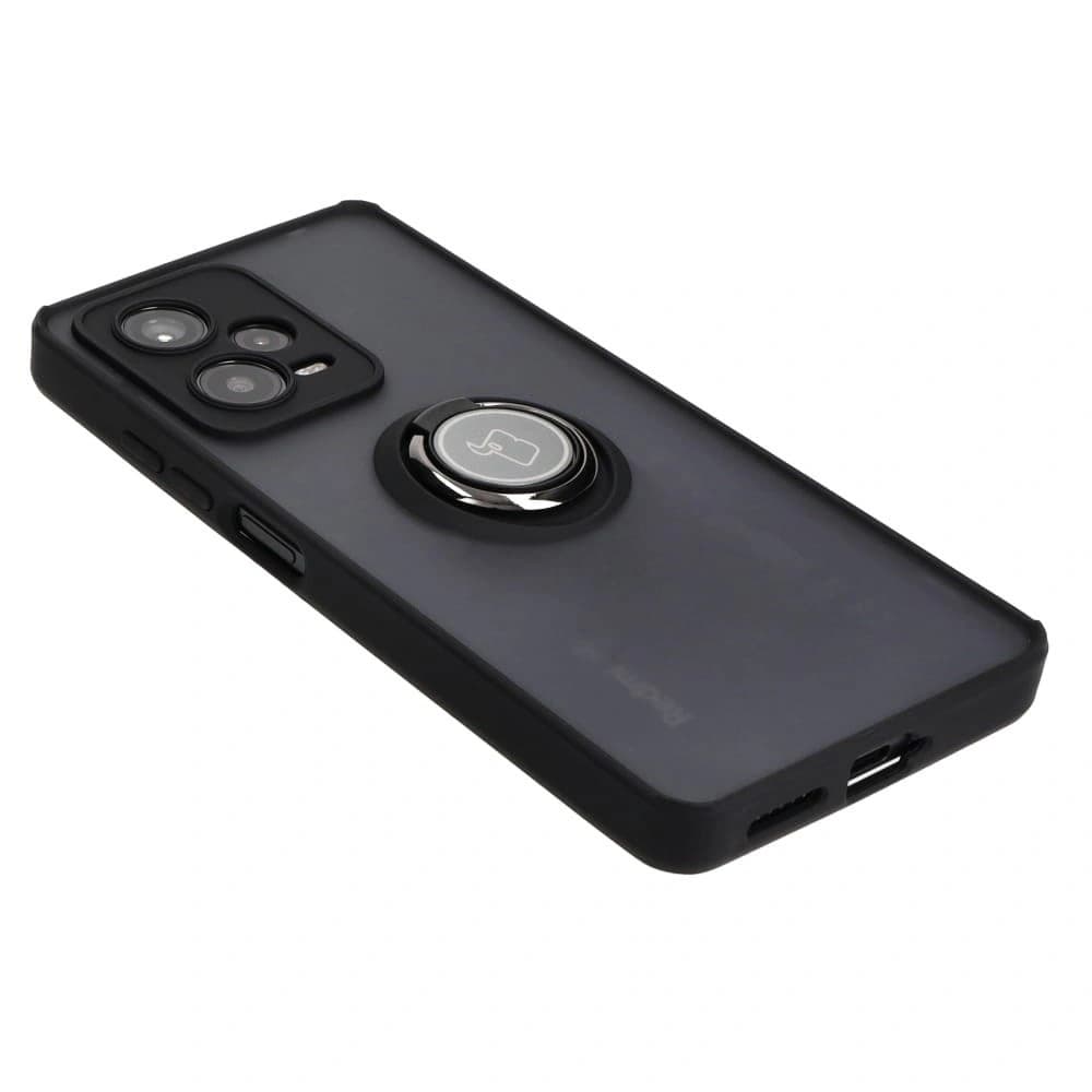 Bizon Case Hybrid Ring Xiaomi Redmi Note 12 Pro+ 5G fumuriu cu un cadru negru - 4