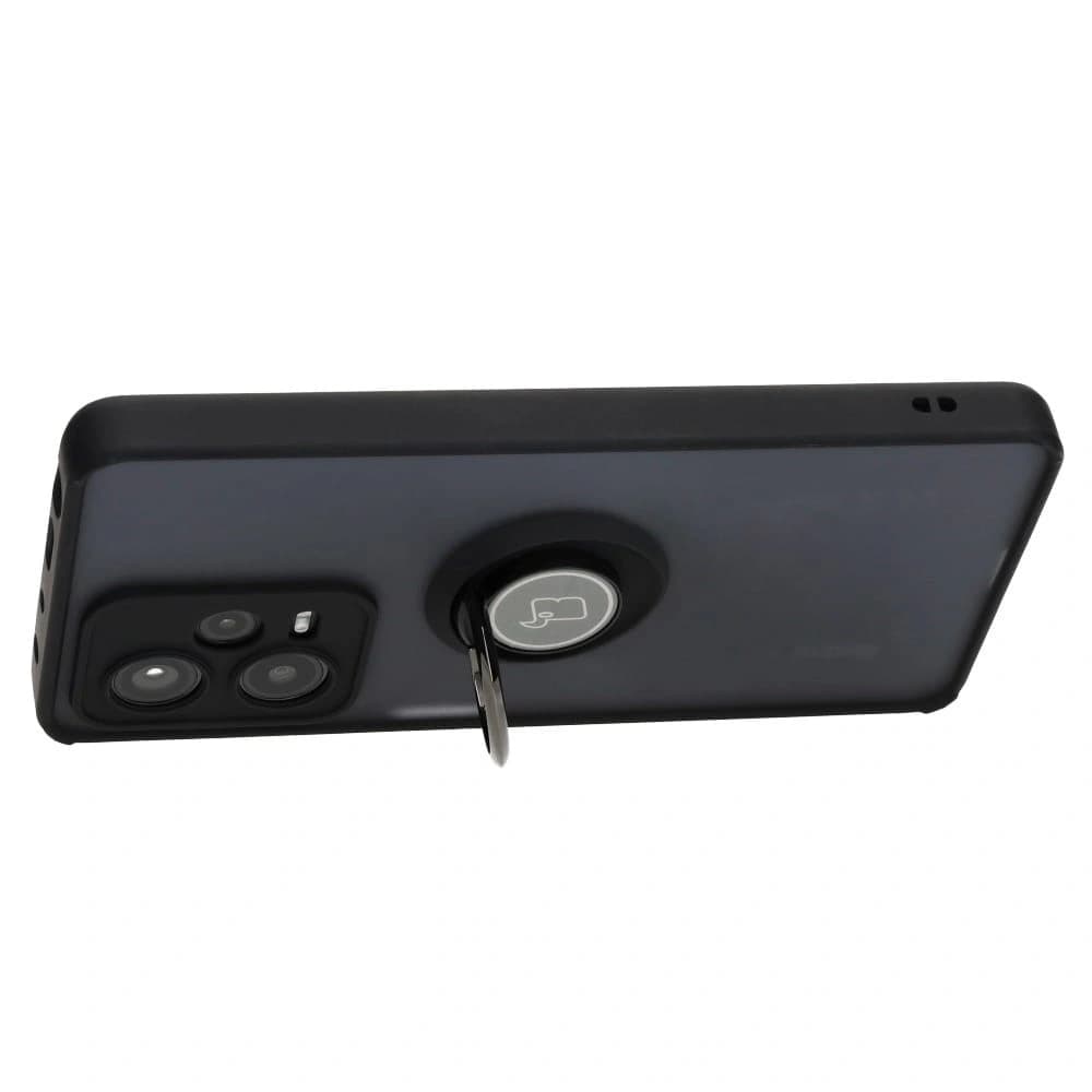 Bizon Case Hybrid Ring Xiaomi Redmi Note 12 Pro+ 5G fumuriu cu un cadru negru - 5