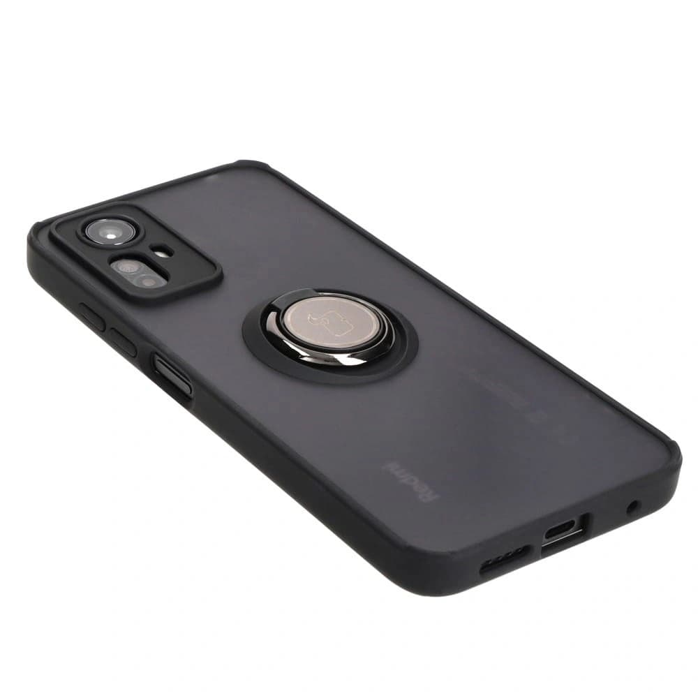 Bizon Case Hybrid Ring Xiaomi Redmi Note 12S rauchig mit einem schwarzen Rahmen - 4