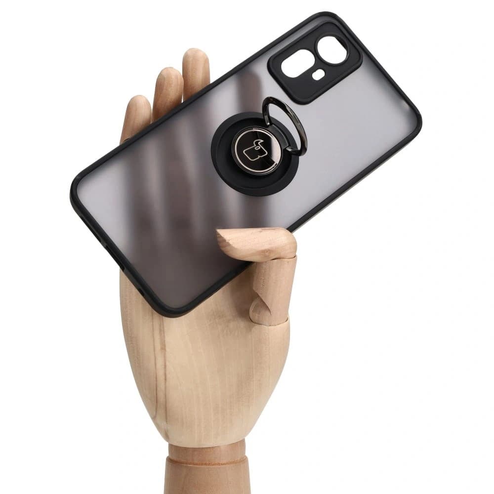 Bizon Case Hybrid Ring Xiaomi Redmi Note 12S rauchig mit einem schwarzen Rahmen - 7