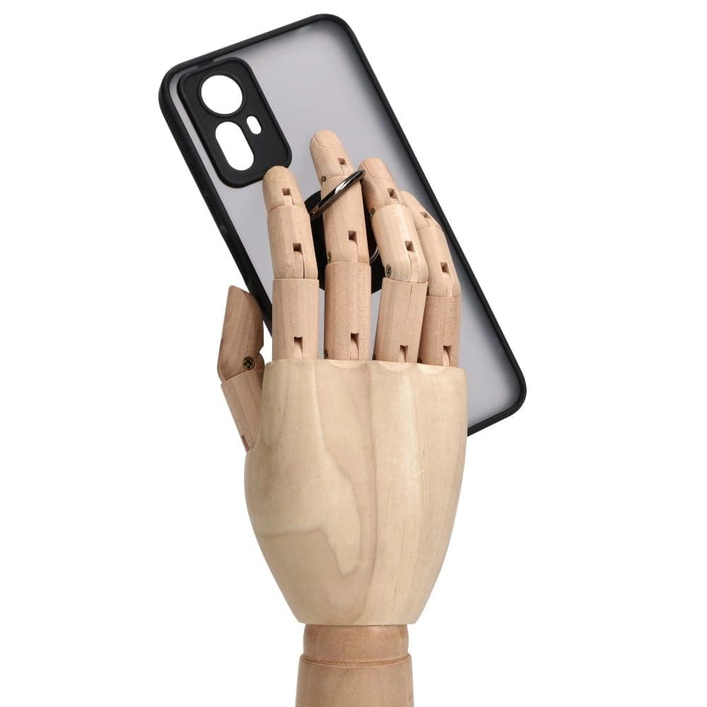 Bizon Case Hybrid Ring Xiaomi Redmi Note 12S rauchig mit einem schwarzen Rahmen - 8