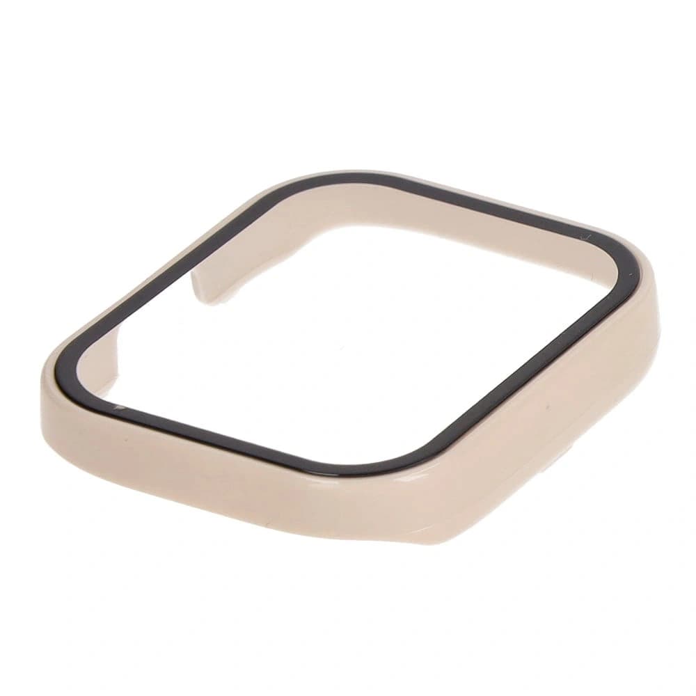 Etui Bizon Case+Glass Set do Xiaomi Redmi Watch 3 béžové - 2