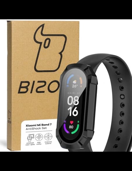 Set de protecție AntiShock Bizon Xiaomi Mi Band 7 negru