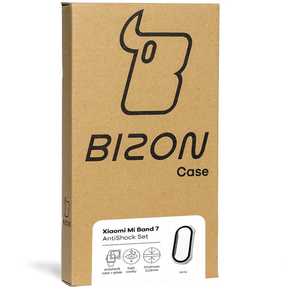 Bizon Case AntiShock Set Xiaomi Mi Band 7 white - 6