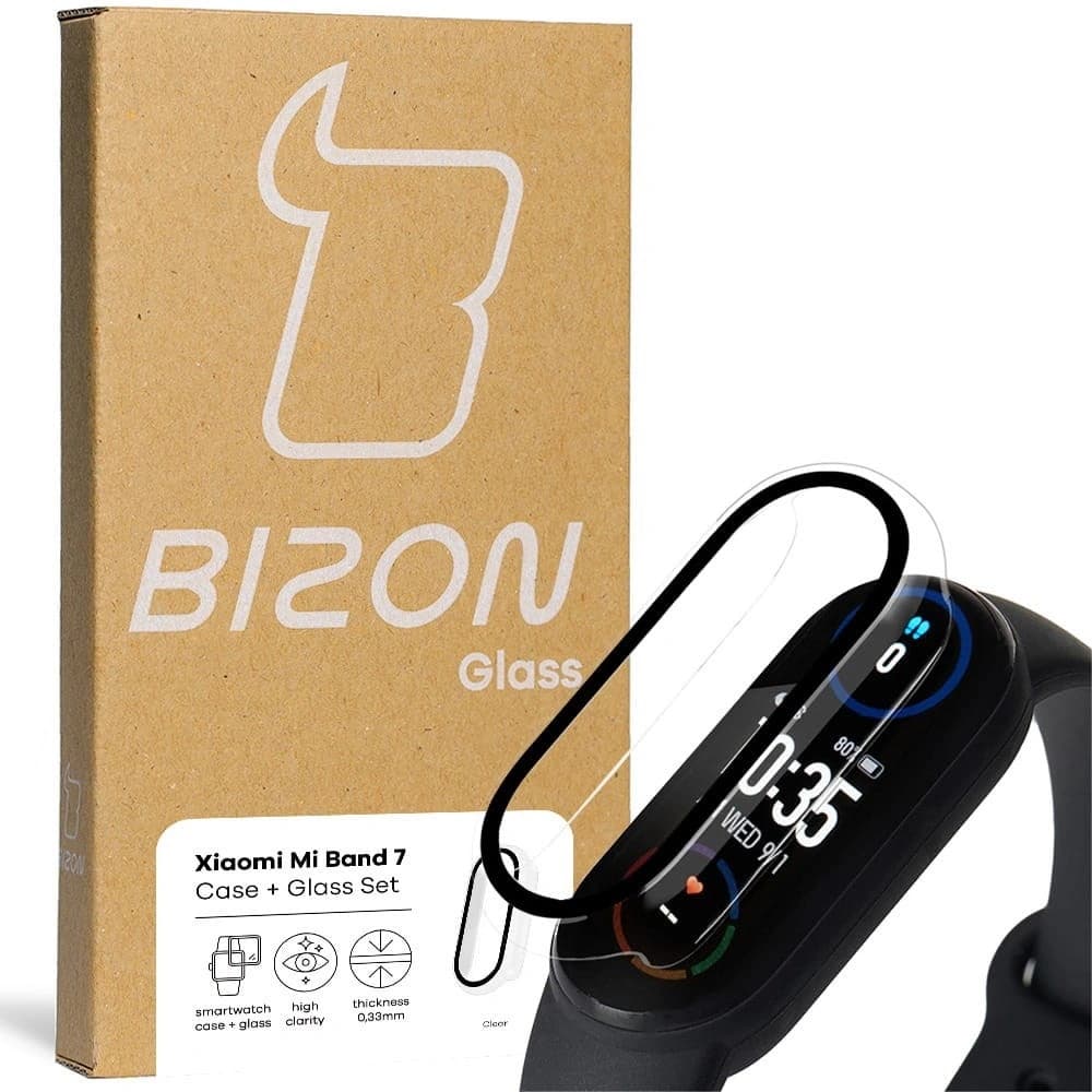 Bizon Caz Caz + Set de Sticlă Xiaomi Mi Band 7 clar - 1