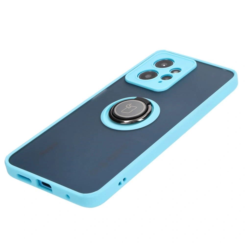 Bizon Case Hybrid Ring Xiaomi Redmi Note 12 4G rauchig mit einem hellblauen Rahmen - 3