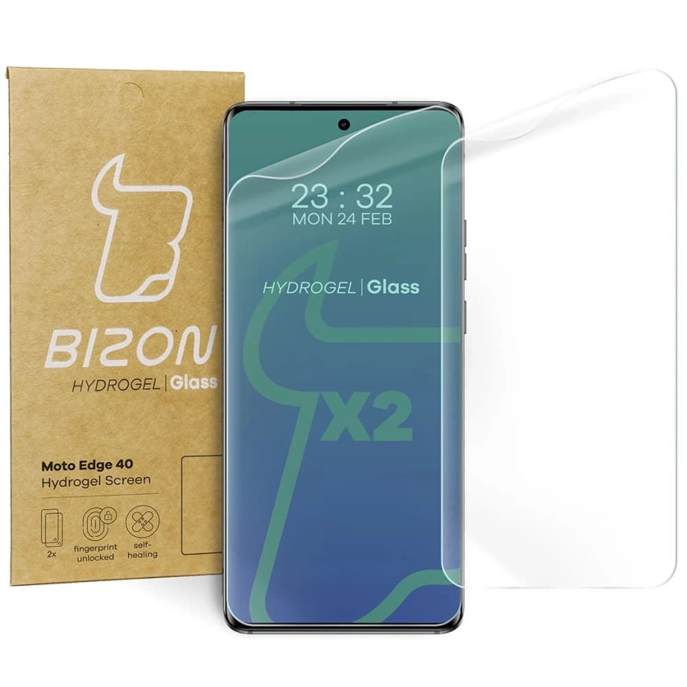 Fólie hydrogelová na displej Bizon Glass Hydrogel pro Motorola Edge 40 [2 PACK] - 1
