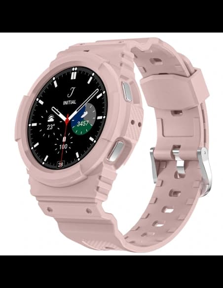 Bizon Strap + Carcasa Ceas Acțiune Samsung Galaxy Watch 4 / 5 44 mm roz deschis