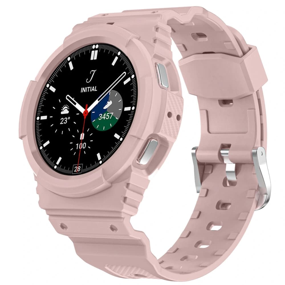 Bizon Strap + Case Watch Action Samsung Galaxy Watch 4 / 5 44 mm light pink - 1