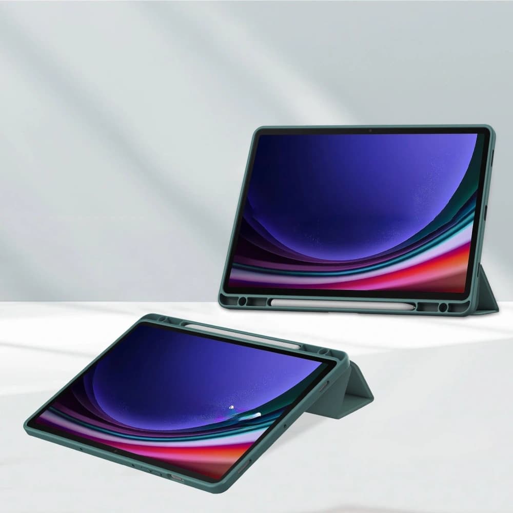 Caz Bizon Tab Clear Matt Samsung Galaxy Tab S9 verde închis - 2