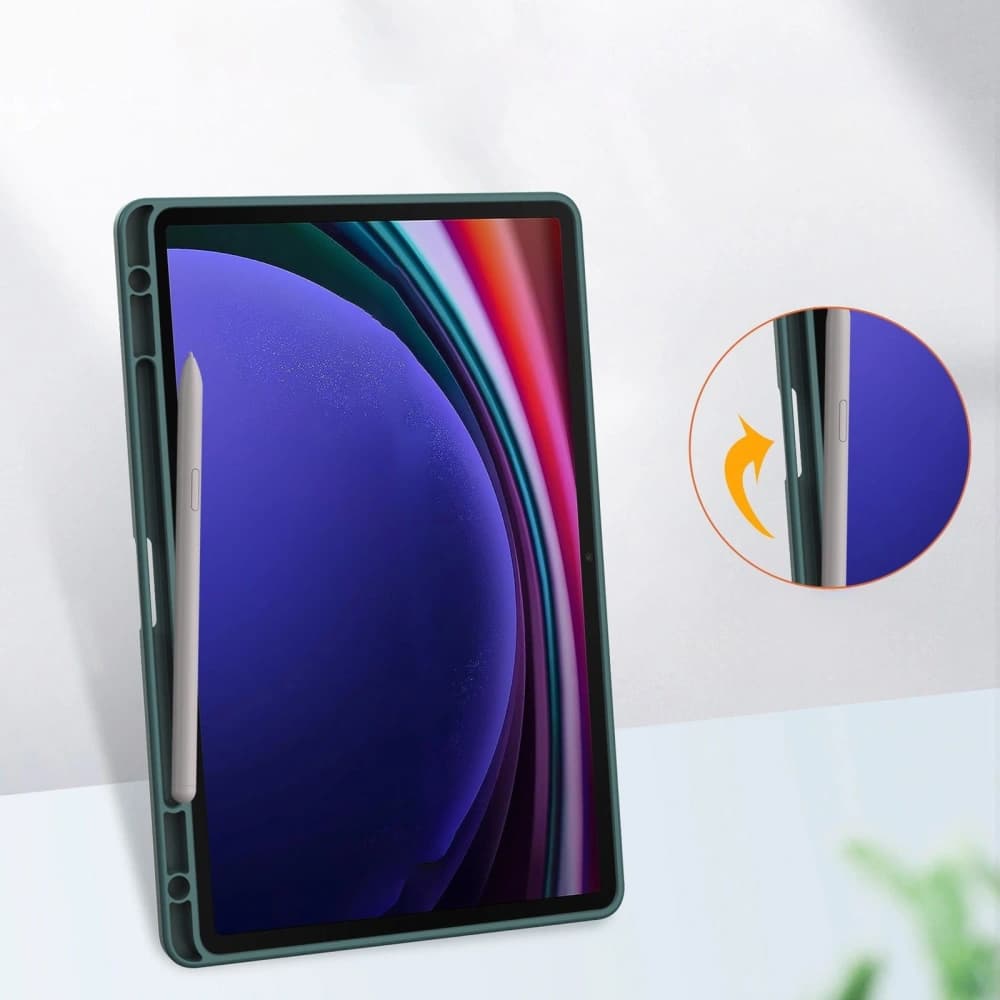 Caz Bizon Tab Clear Matt Samsung Galaxy Tab S9 verde închis - 5