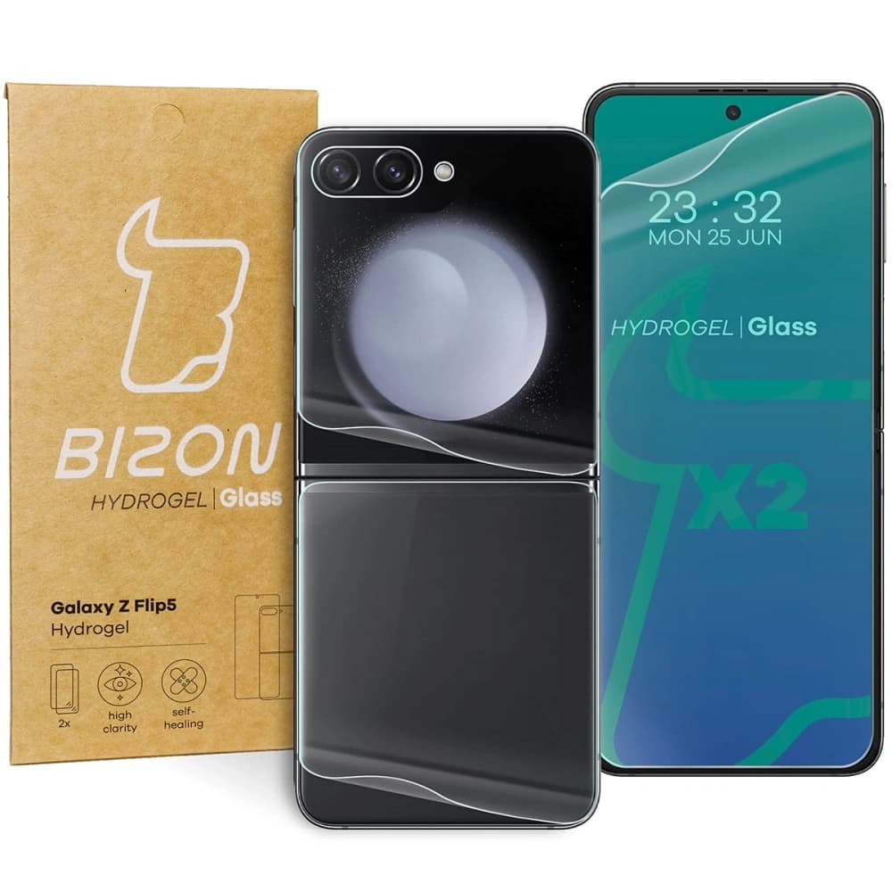 Folie hydrogelové na zadní a přední stranu Bizon Glass Hydrogel Samsung Galaxy Z Flip5 - 1