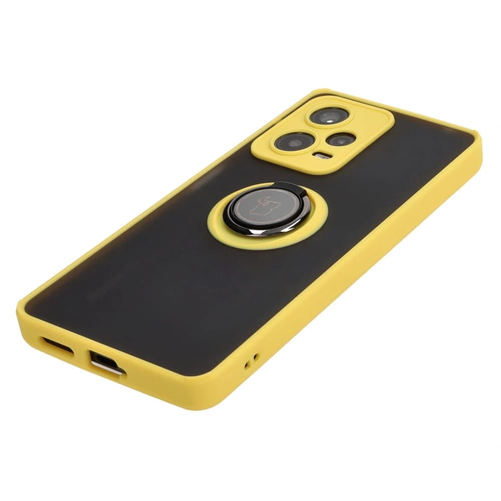 Bizon Case Hybrid Ring Xiaomi Redmi Note 12 Pro+ 5G fumuriu cu un cadru galben - 3