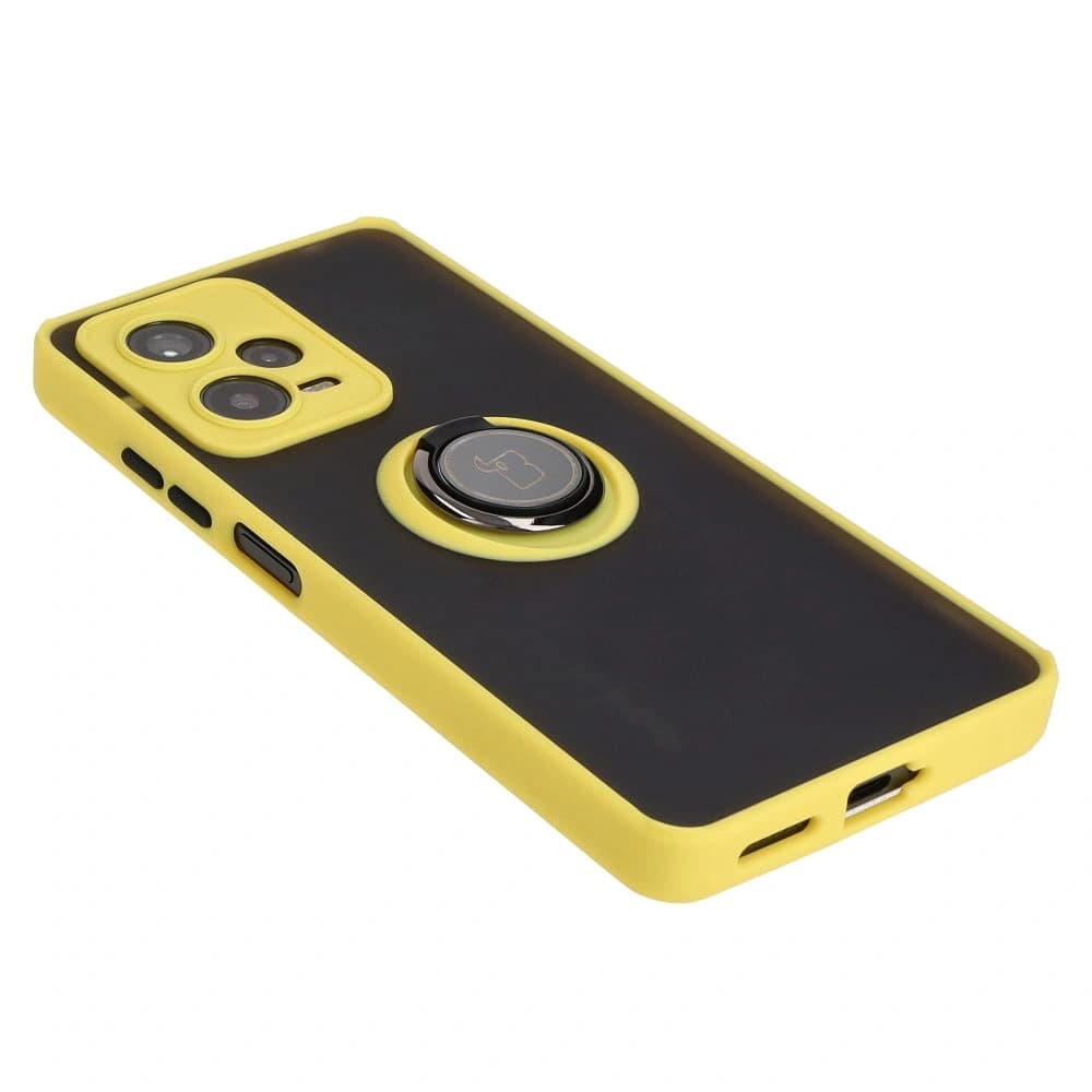 Bizon Case Hybrid Ring Xiaomi Redmi Note 12 Pro+ 5G fumuriu cu un cadru galben - 4