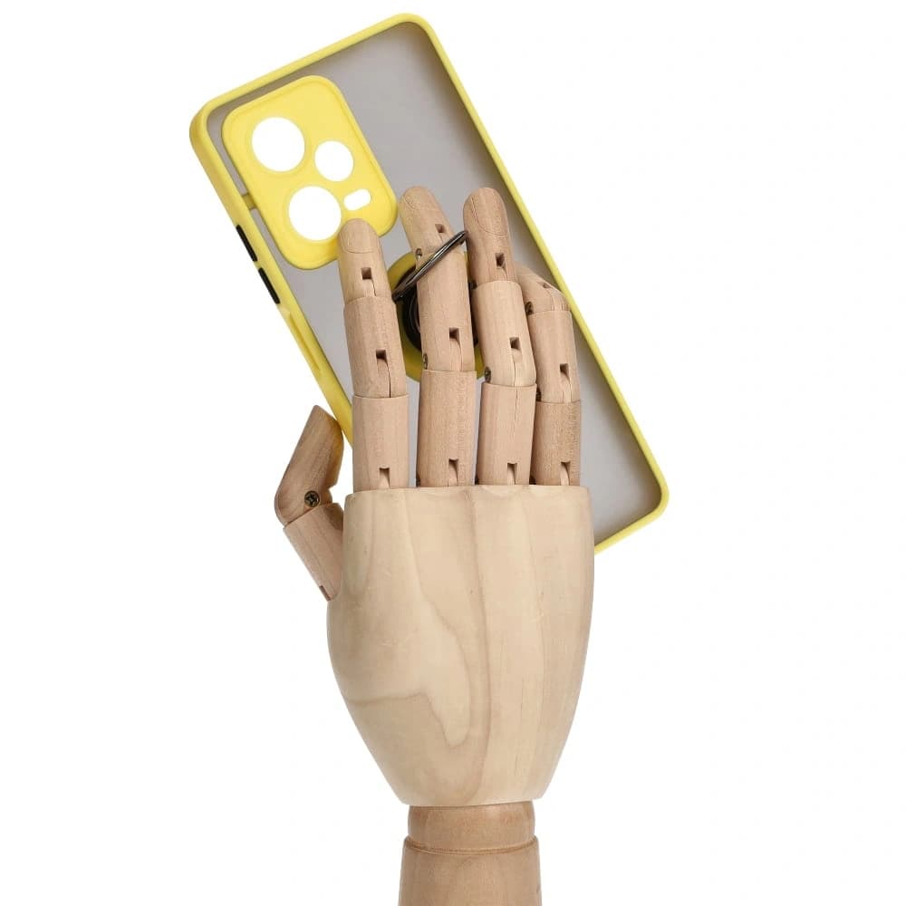 Bizon Case Hybrid Ring Xiaomi Redmi Note 12 Pro+ 5G fumuriu cu un cadru galben - 8