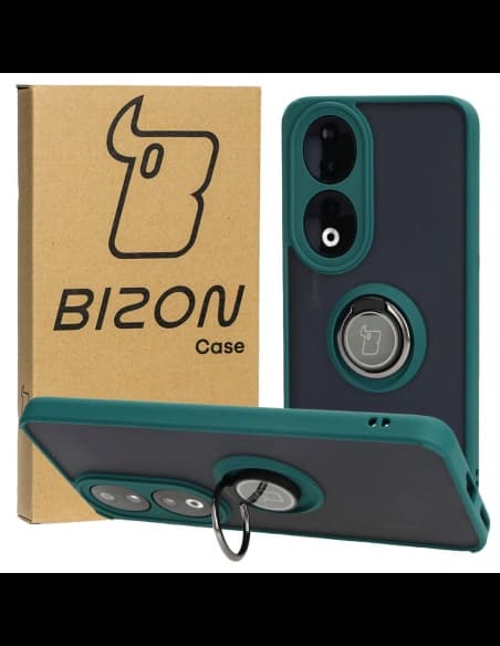 Bizon Case Hybrid Ring Honor 90 smoky with a dark green frame