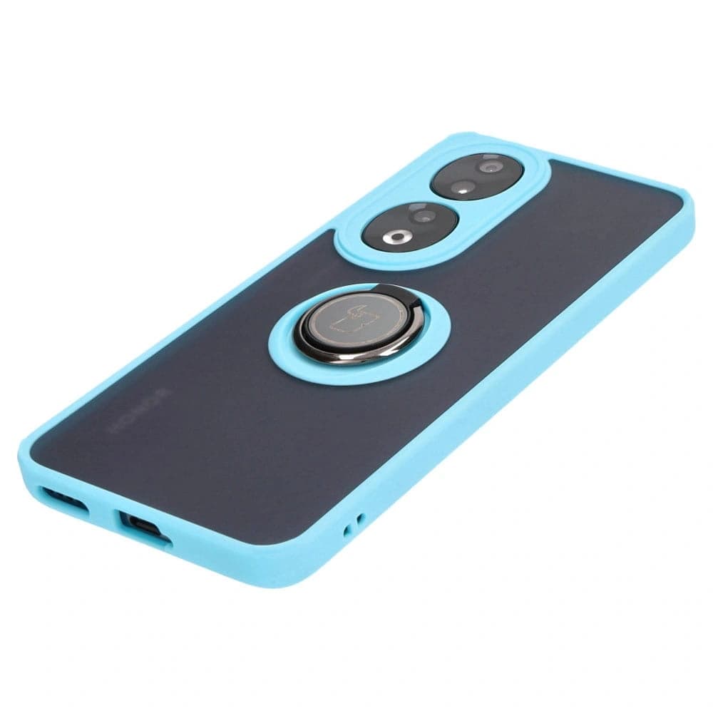 Bizon Case Hybrid Ring Honor 90 rauchig mit einem hellblauen Rahmen - 3