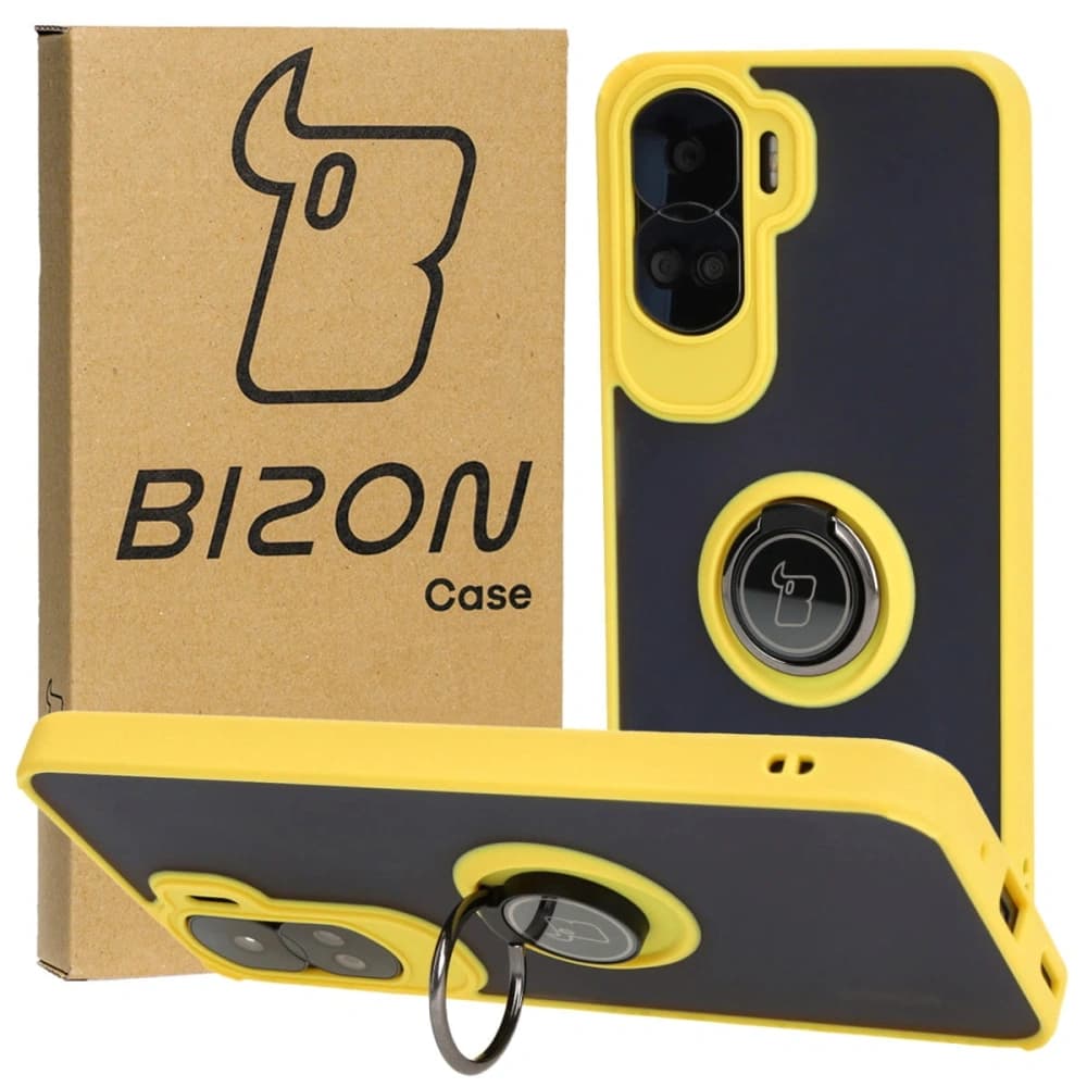 Bizon Case Hybrid Ring Honor 90 Lite füstös sárga kerettel - 1