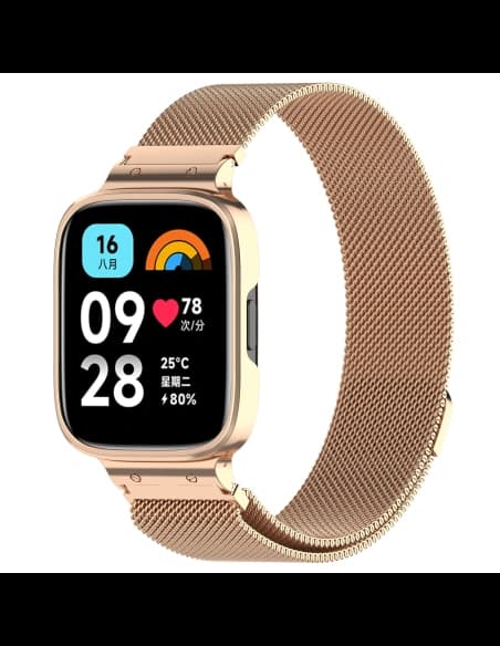 Bizon Strap + Case Watch Chain Xiaomi Redmi Watch 3 Active rose gold