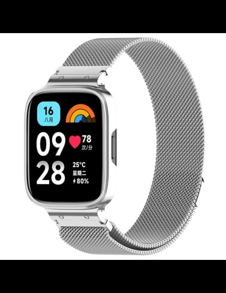 Bizon Strap + Case Watch Chain Xiaomi Redmi Watch 3 Active silver