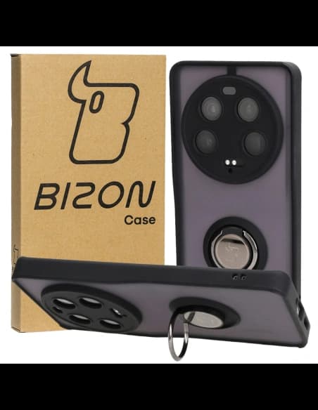 Bizon Case Hybrid Ring Xiaomi 13 Ultra smoky with a black frame
