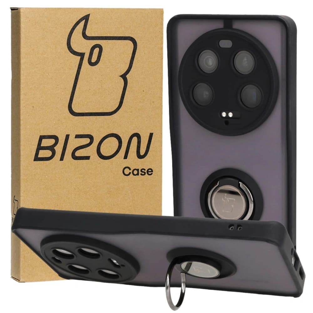 Bizon Case Hybrid Ring Xiaomi 13 Ultra smoky with a black frame - 1