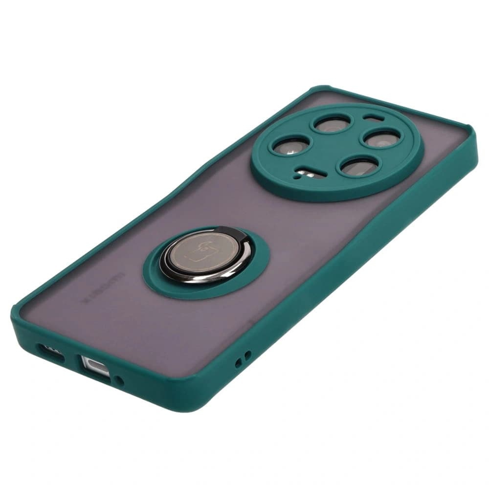 Bizon Case Hybrid Ring Xiaomi 13 Ultra smoky with a dark green frame - 3