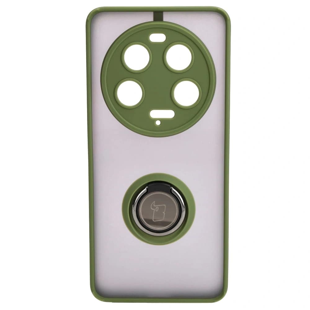 Bizon Case Hybrid Ring Xiaomi 13 Ultra smoky with a green frame - 2