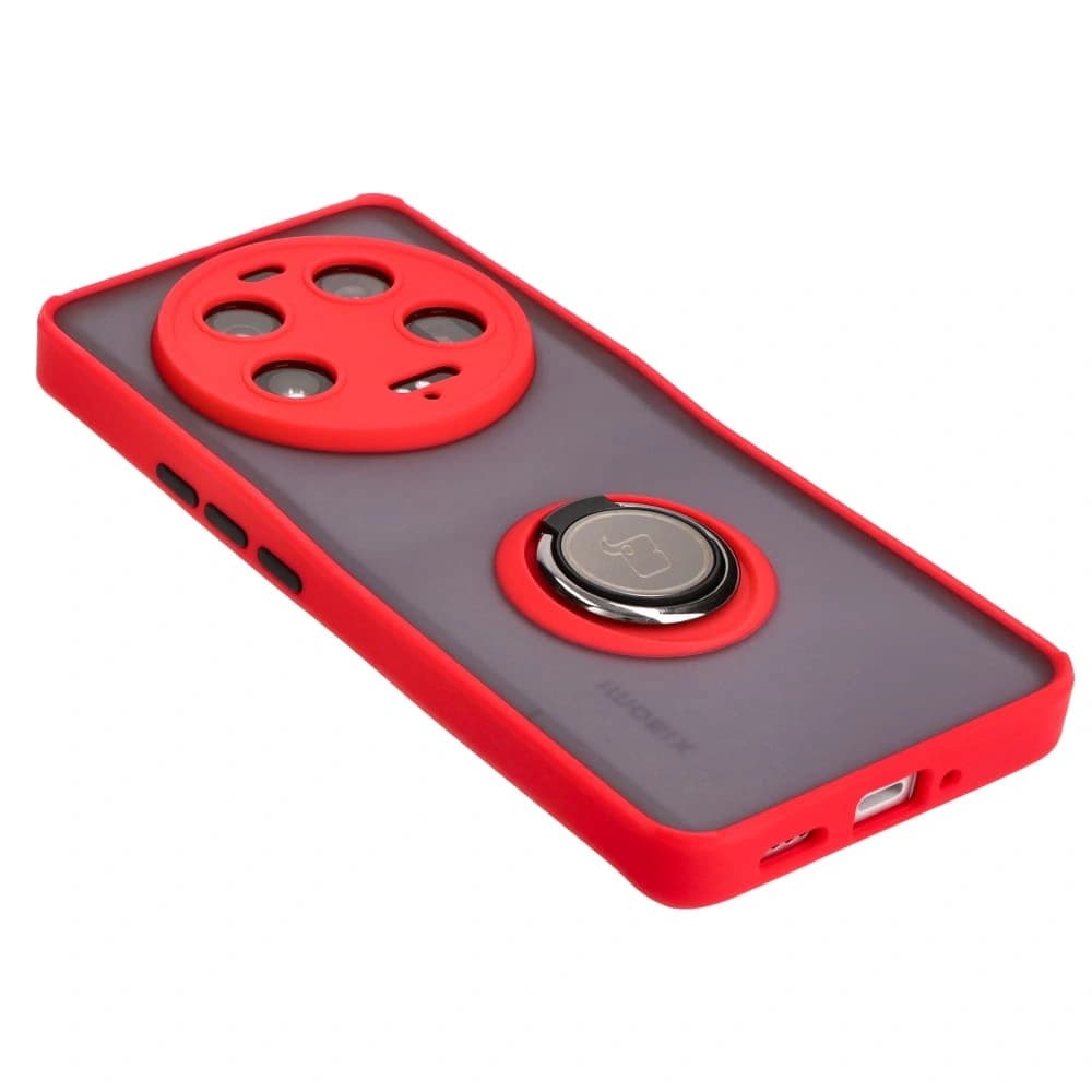 Bizon Case Hybrid Ring Xiaomi 13 Ultra smoky with a red frame - 4