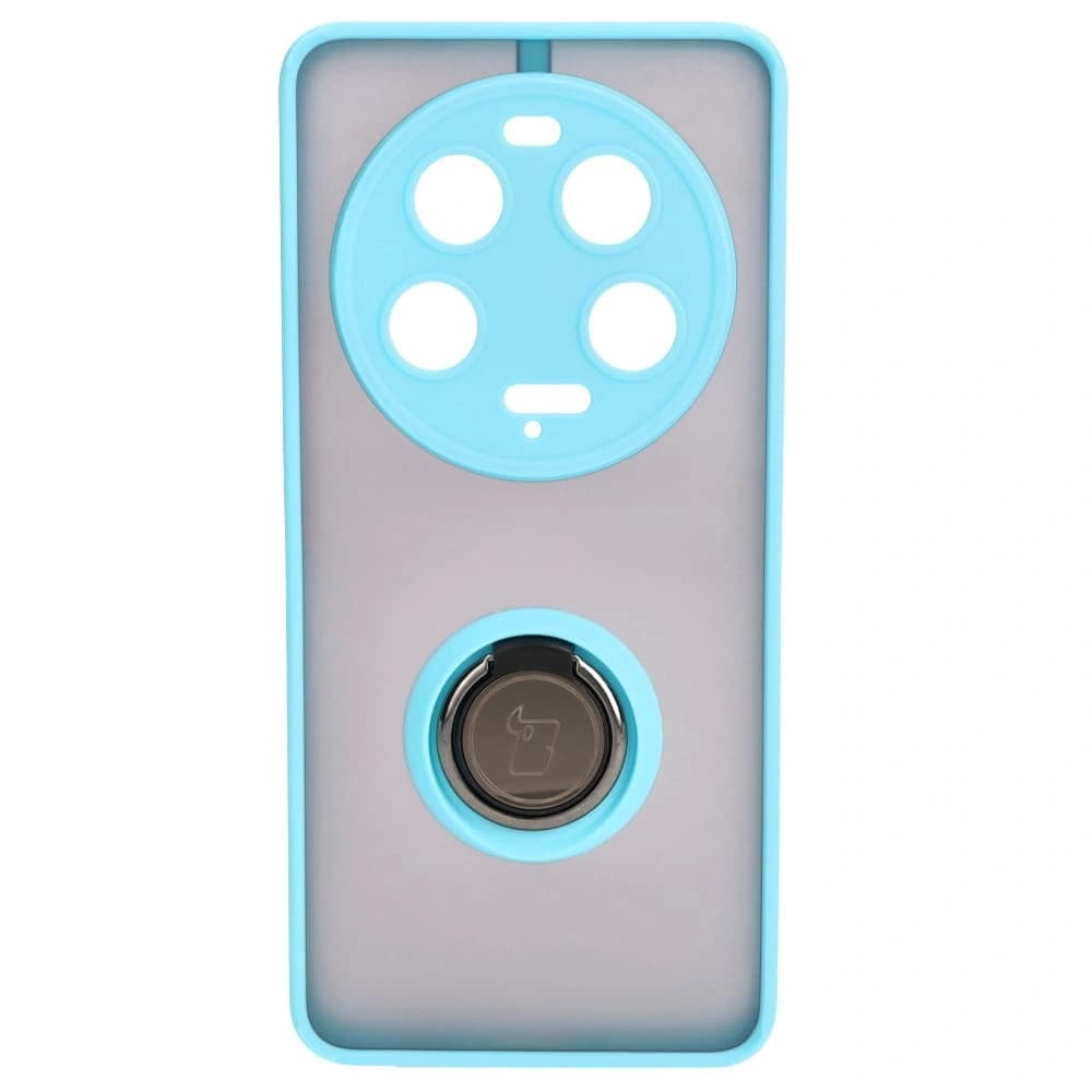 Bizon Case Hybrid Ring Xiaomi 13 Ultra smoky with a light blue frame - 2