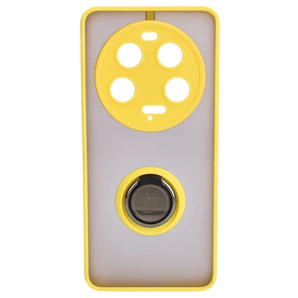 Bizon Case Hybrid Ring Xiaomi 13 Ultra smoky with a yellow frame - 2