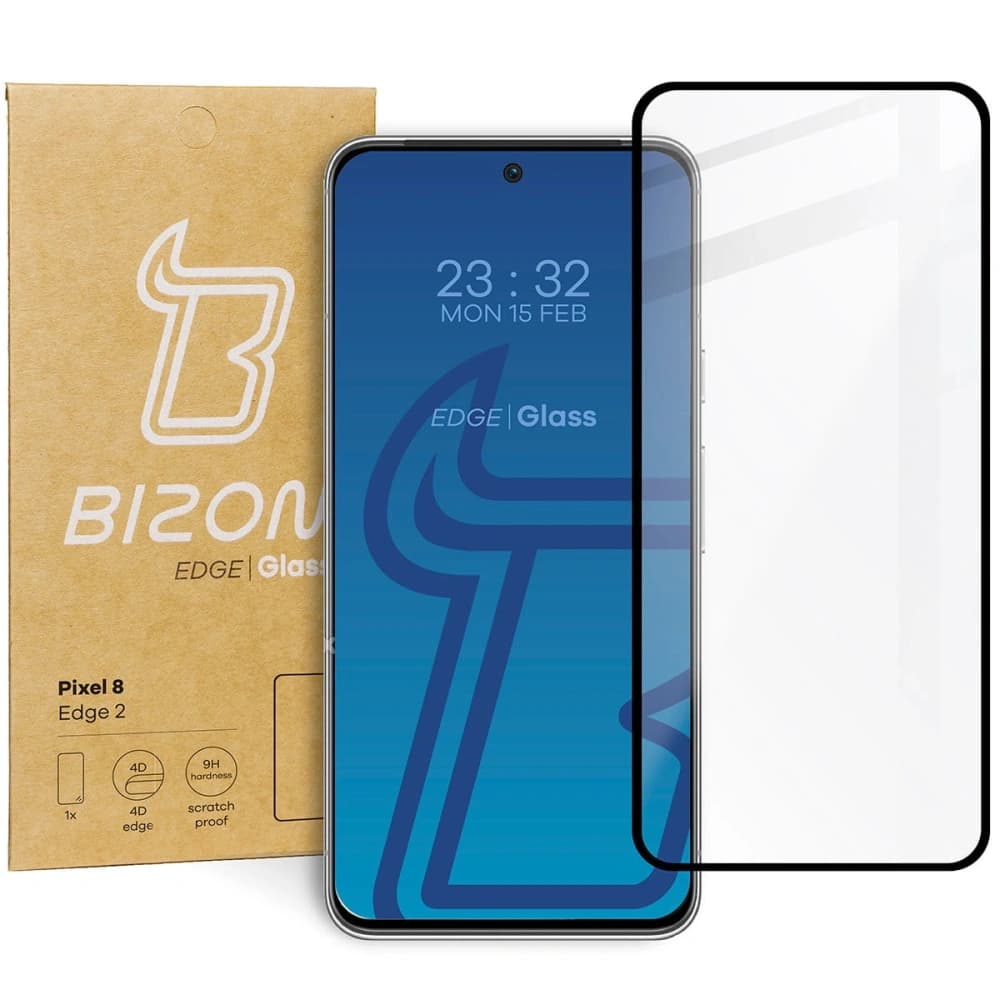 Szkło hartowane Bizon Glass Edge 2 do Pixel 8 czarne - 1
