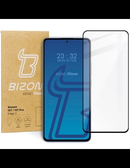 Tvrzené sklo Bizon Glass Edge 2 pro Xiaomi 13T / 13T Pro černé