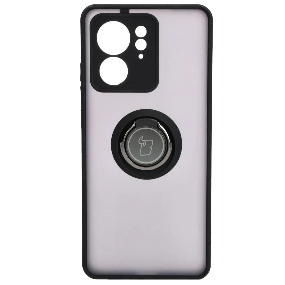 Culoare hibridă Bizon Case pentru Motorola Edge 40, fumurie cu un cadru negru. - 2