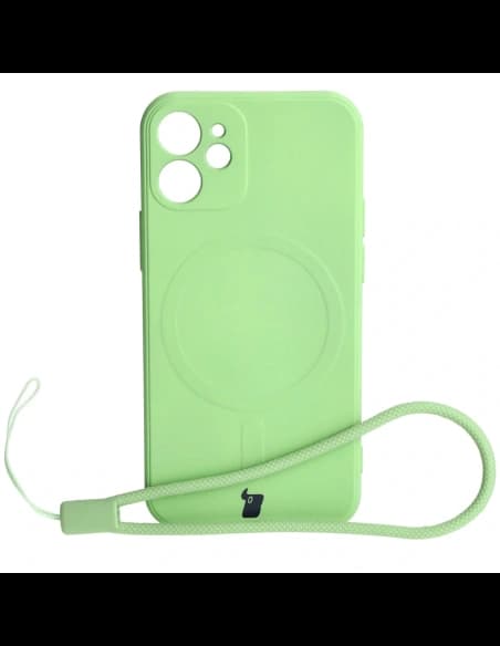 Bizon Case Silicone MagSafe Sq Apple iPhone 12 Mini verde deschis