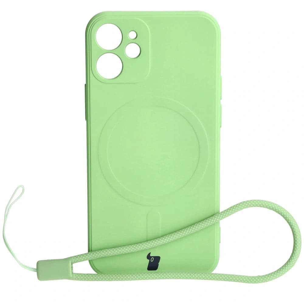 Bizon Case Silicone MagSafe Sq Apple iPhone 12 Mini light green - 1