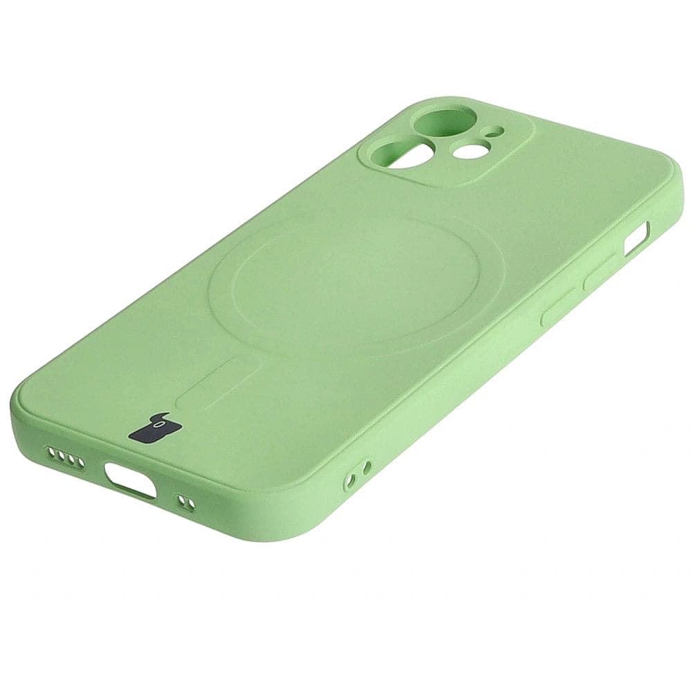 Bizon Case Silicone MagSafe Sq Apple iPhone 12 Mini light green - 4