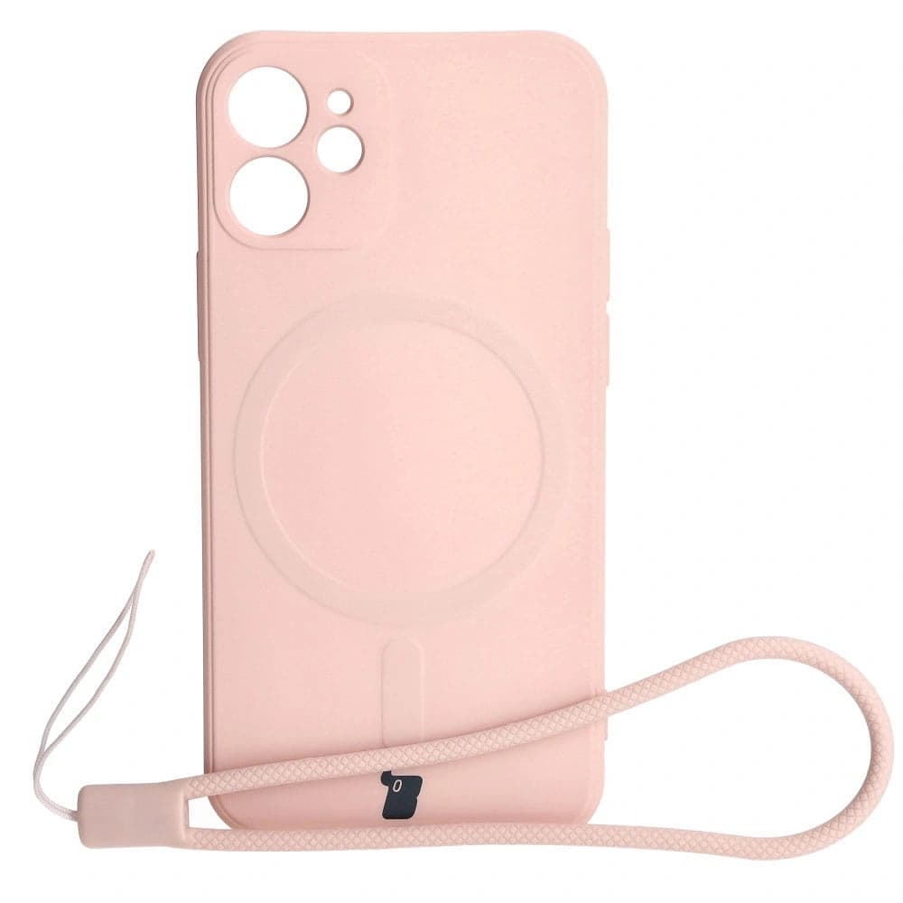 Bizon Case Silicone MagSafe Sq Apple iPhone 12 Mini light pink - 1
