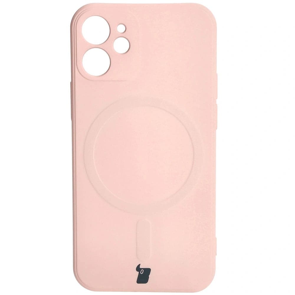 Bizon Case Silicone MagSafe Sq Apple iPhone 12 Mini light pink - 2
