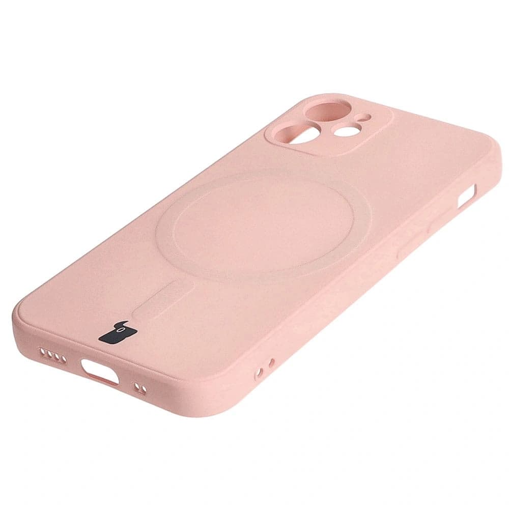 Bizon Case Silicone MagSafe Sq Apple iPhone 12 Mini light pink - 3