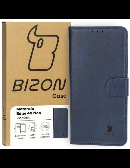 Bizon Caz Pocket Motorola Edge 40 Neo albastru marin