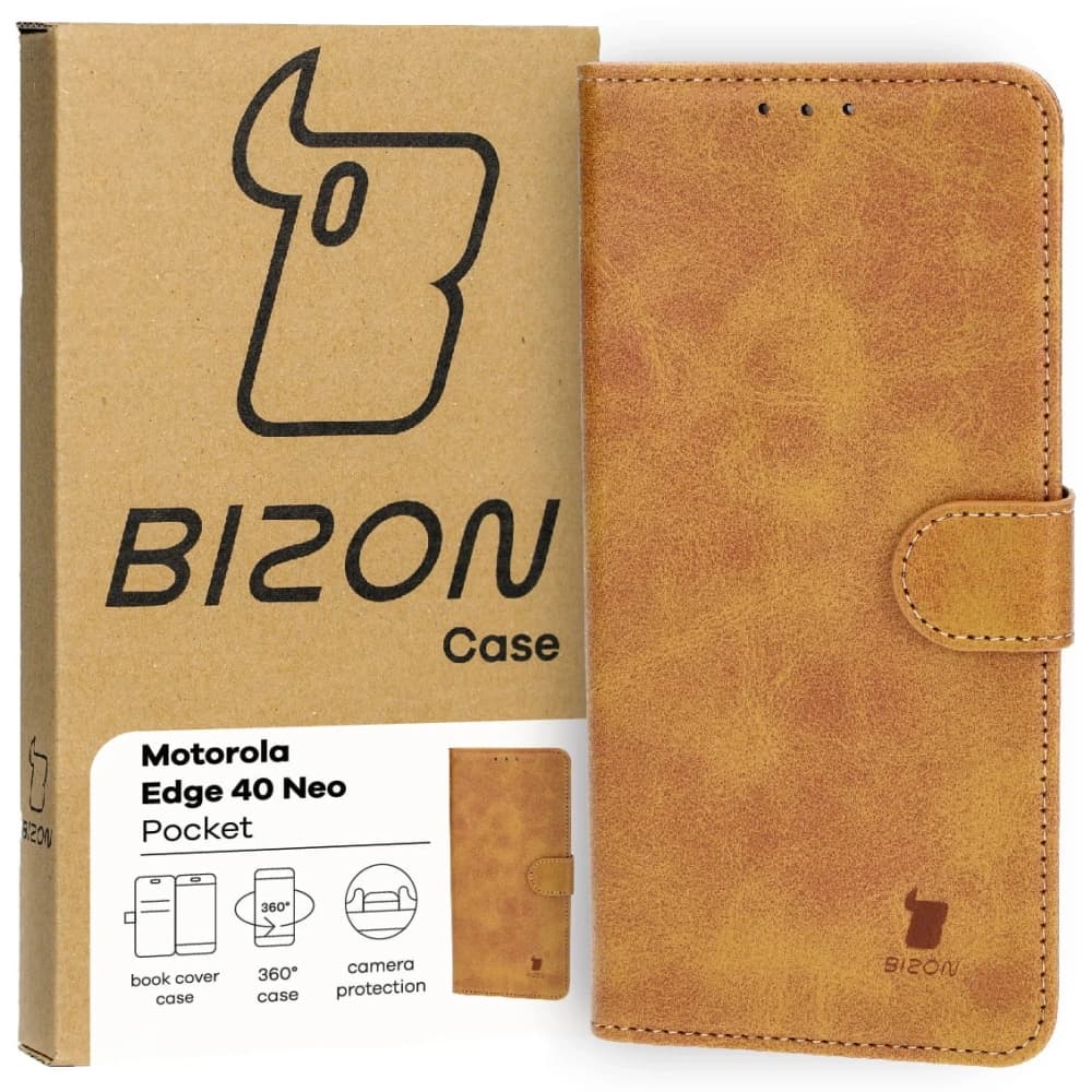 Bizon Case Tasche Motorola Edge 40 Neo braun - 1