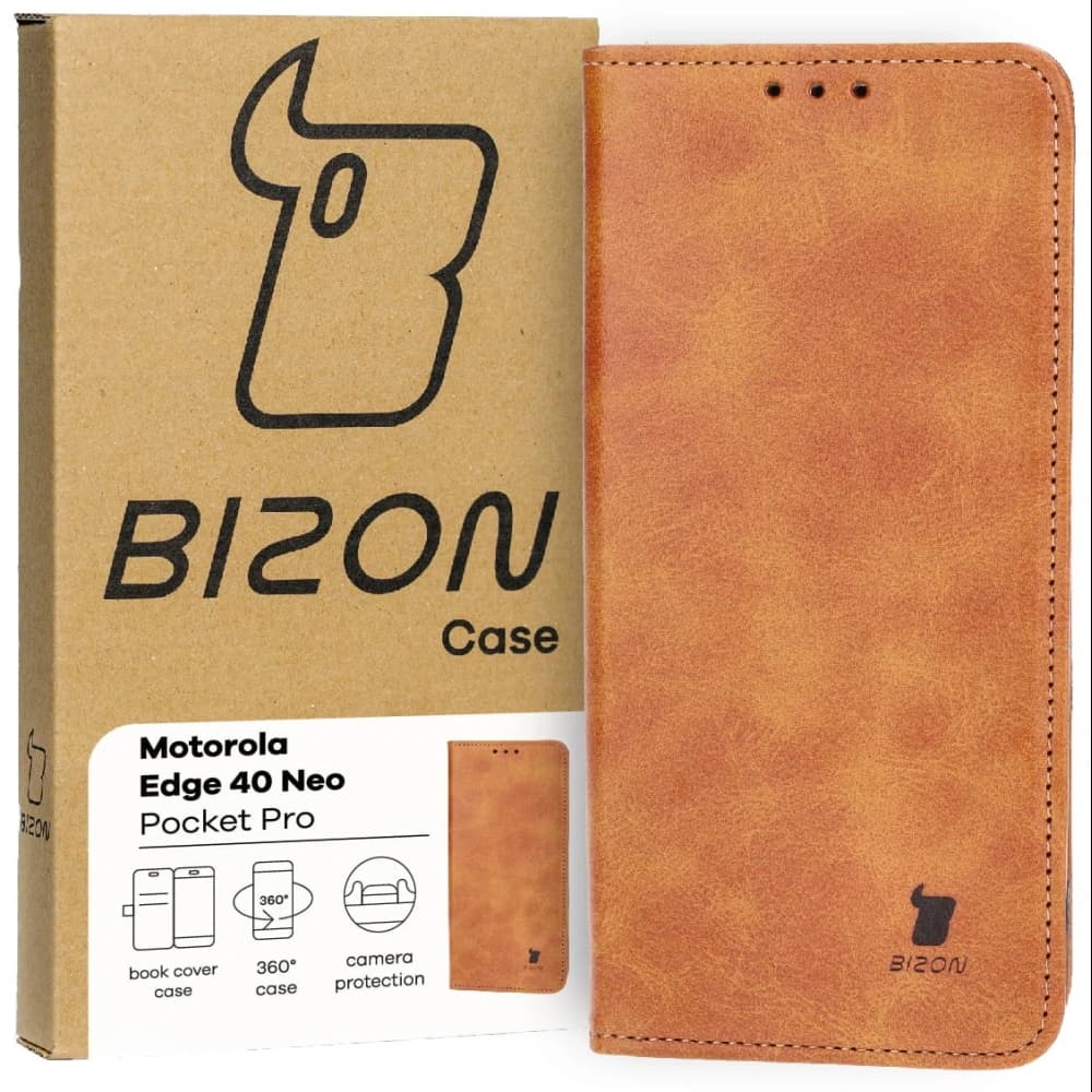 Bizon Case Pocket Pro Motorola Edge 40 Neo brown - 1