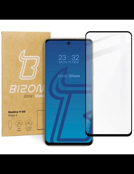 Bizon Glass Edge 2 Realme 11 5G fekete