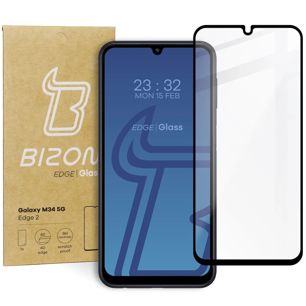 Bizon Glass Edge 2 Samsung Galaxy M34 5G fekete - 1