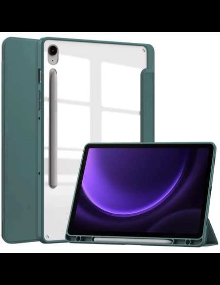 Etui Bizon Case Tab Clear Matt do Samsung Galaxy Tab S9 / S9 FE tmavě zelené