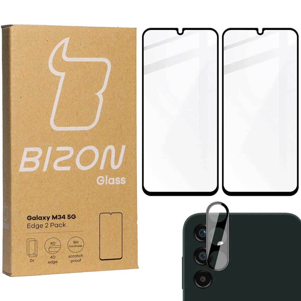 BIZON Edge 2x sticlă de ecran + sticlă de cameră Samsung Galaxy M34 5G - 1