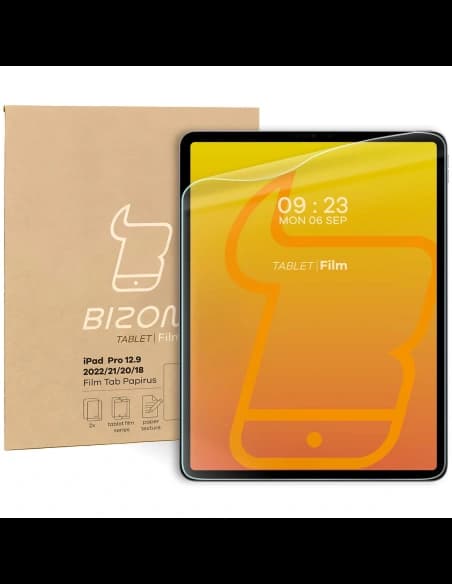 Folia imitująca papier Bizon Film Tab Papirus do iPad Pro 12.9 2022/2021/2020/2018 [2 PACK]