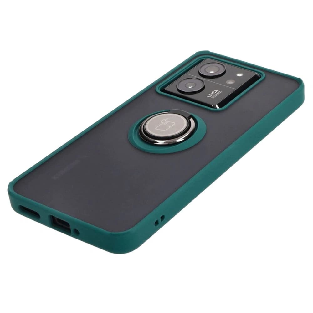Bizon Case Hybrid Ring Xiaomi 13T Pro / 13T smoky with a dark green frame - 3
